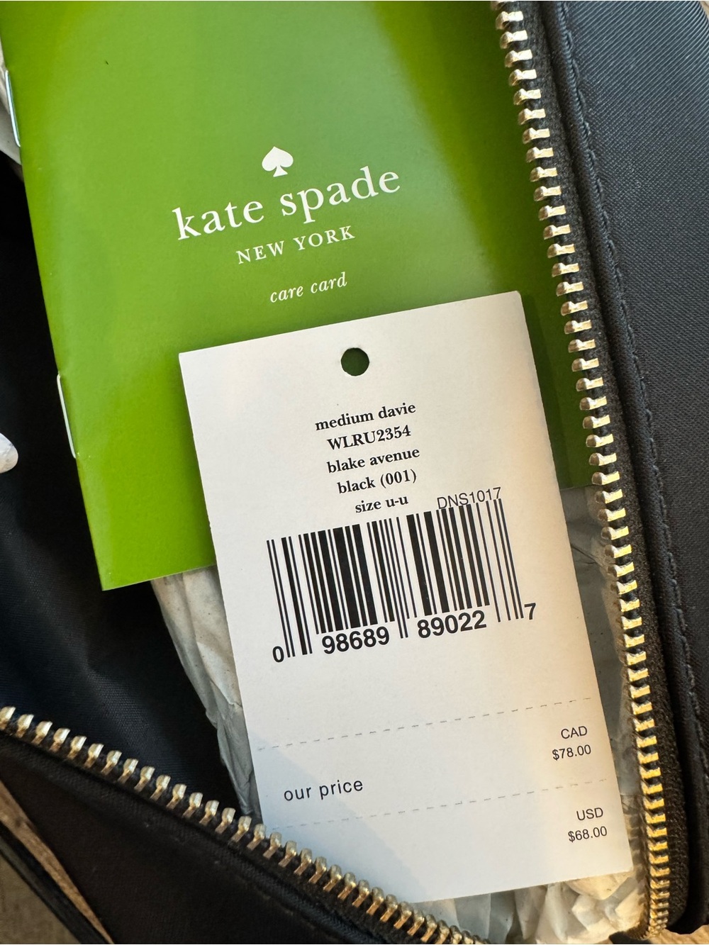 Kate Spade Blake Avenue Medium Davie Black Cosmetic Travel Case – Unused - Picture 3 of 9